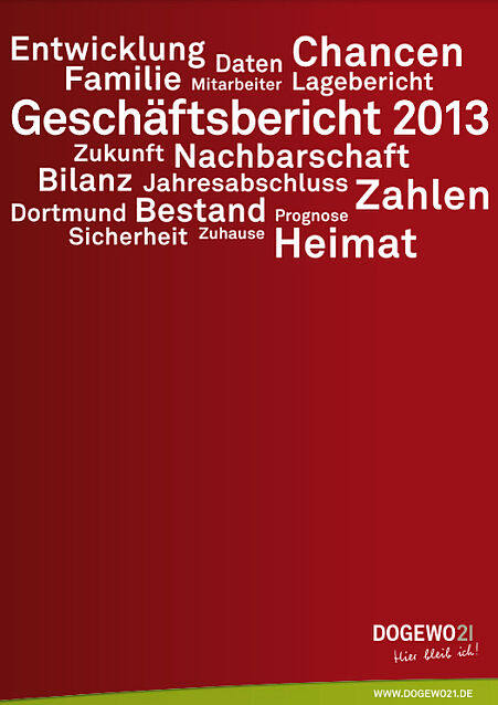 Cover des DOGEWO21 Geschäftsberichtes PDF 2013.