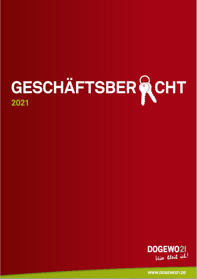 Cover des DOGEWO21 Geschäftsberichtes PDF 2021.