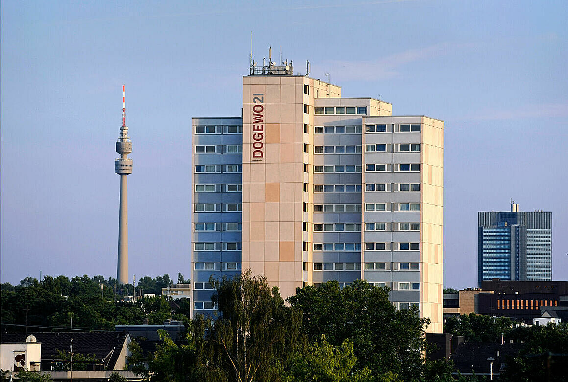 Hochhaus von DOGEWO21 in der Dortmunder Nordstadt