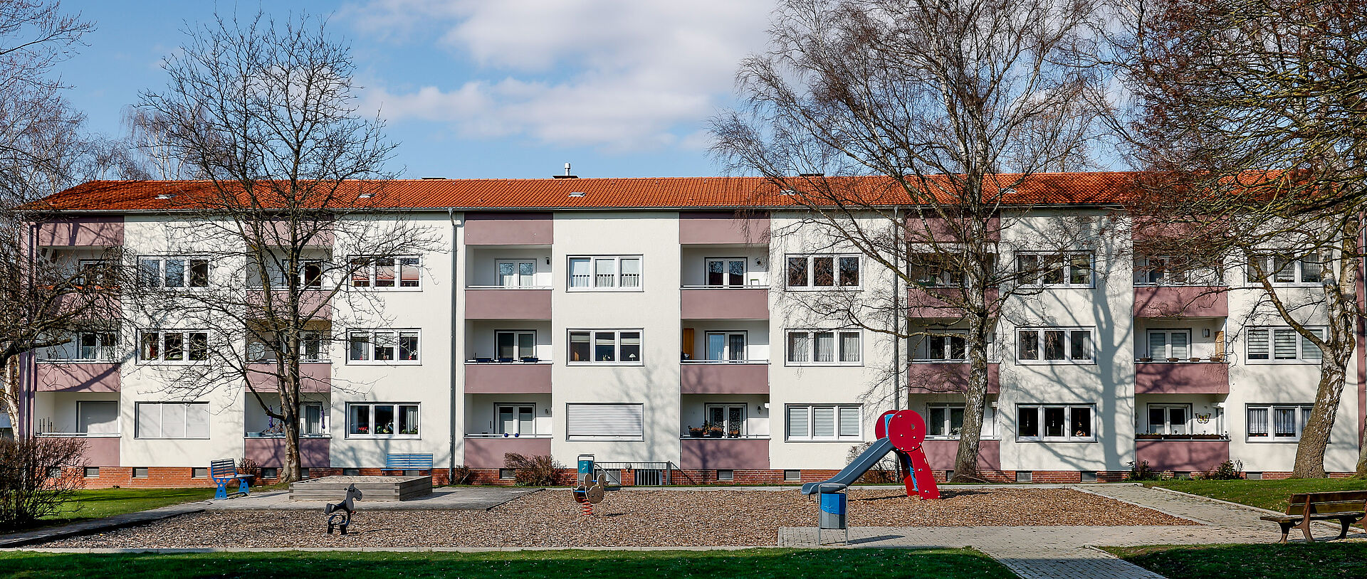 Häuserfront in Dortmund